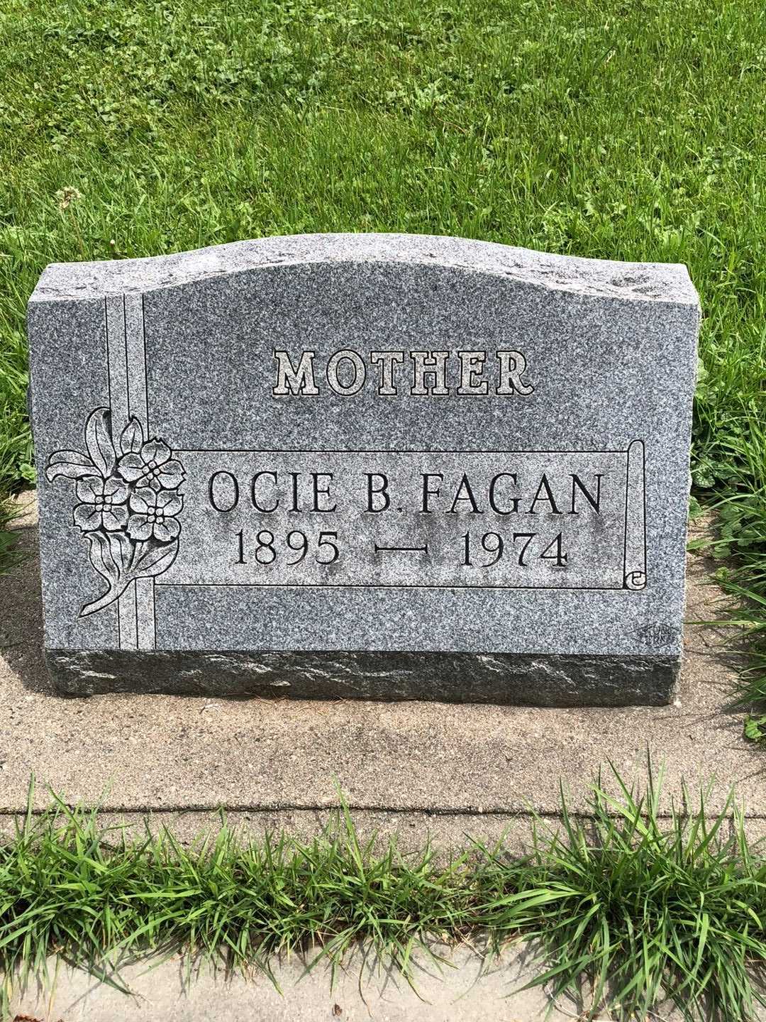 Ocie Belle Fagan's grave. Photo 2
