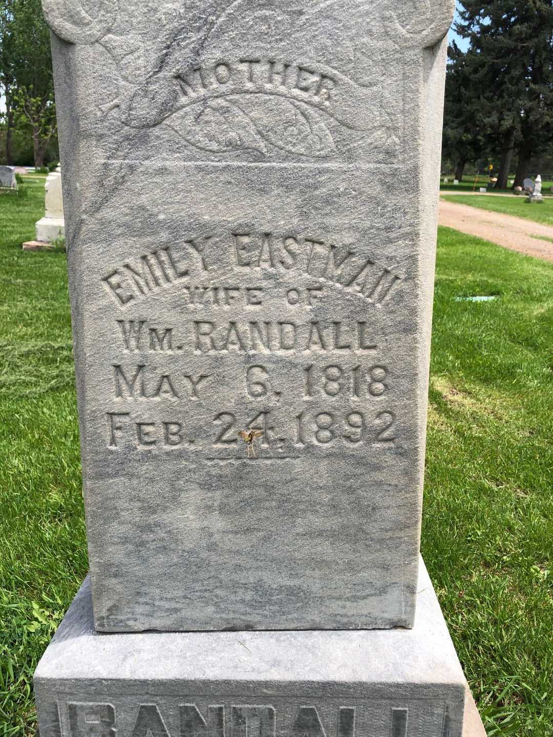 Emily Eastman Randall's grave. Photo 1