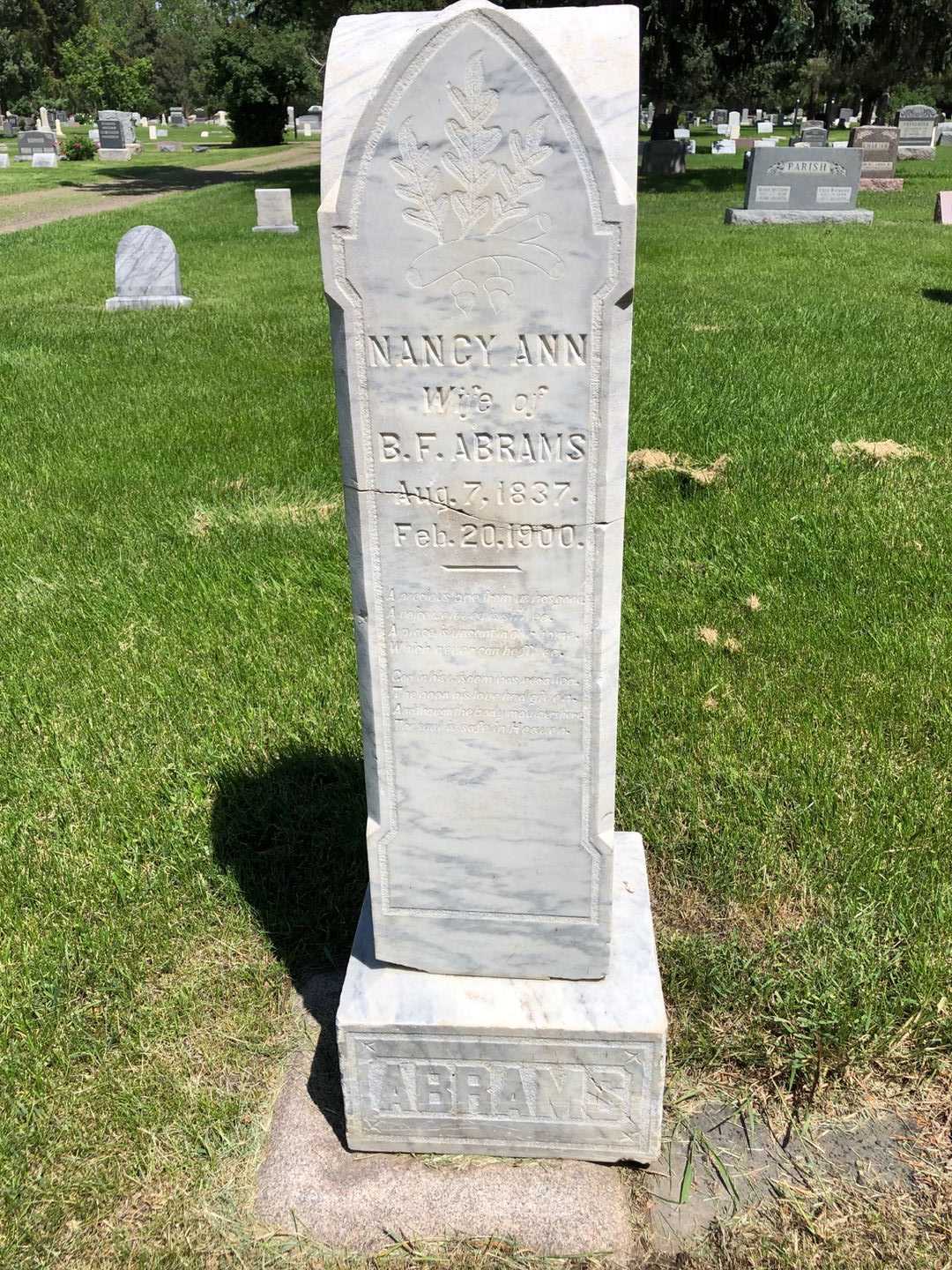 B. F. Abrams's grave. Photo 3
