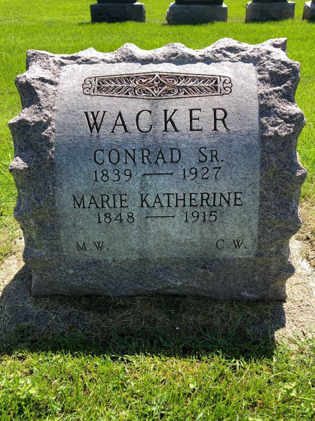 Marie Katherine Wacker's grave. Photo 2