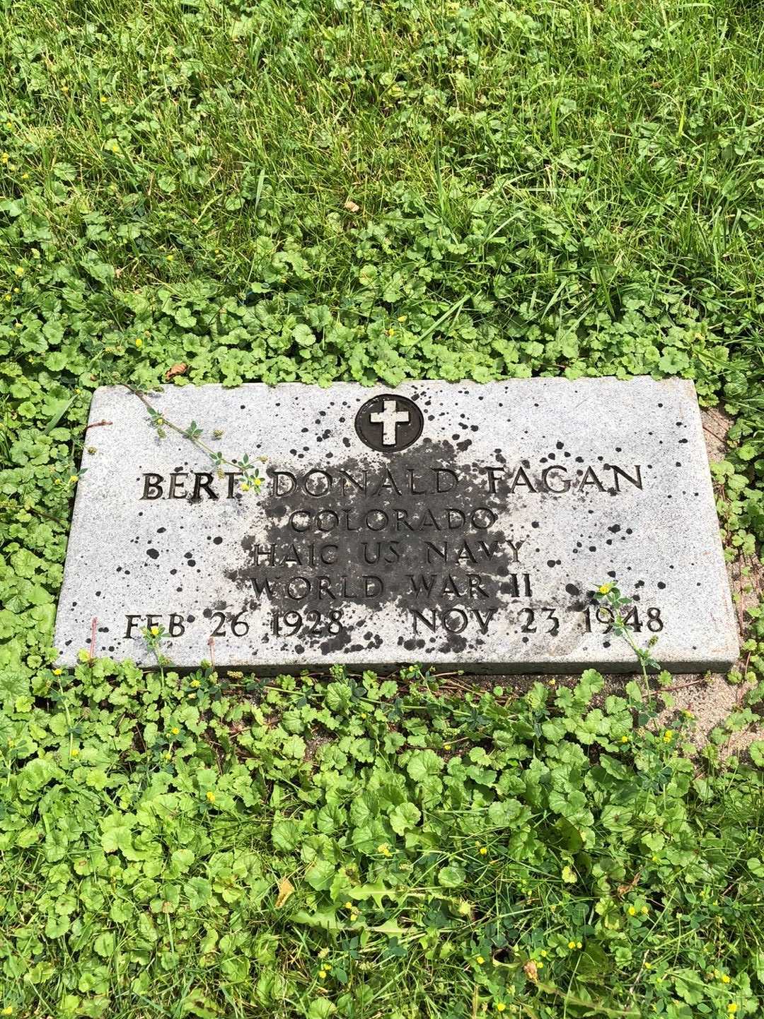 Bert Donald Fagan's grave. Photo 2